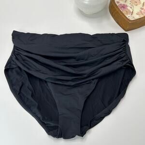 Lauren Ralph Lauren Shirred Bikini Bottoms Black Women's Plus Size 20W NWT